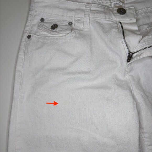 Christopher & Banks Petite Womens Mid Rise Capris Jean Size‎ 8P White Stretch - Picture 10 of 14
